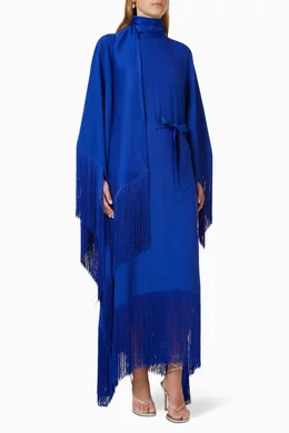 taller marmo blue dress Taller Marmo Blue Atlanta Fringed Dress