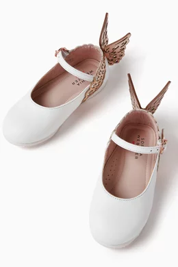 Buy Sophia Webster White Evangeline Wings Ballerina Flats in Leather For Girls Online Ounass Oman
