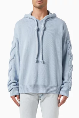 Buy Off White Blue 3D Diagonal Hoodie in Knit For Men Online Ounass Oman