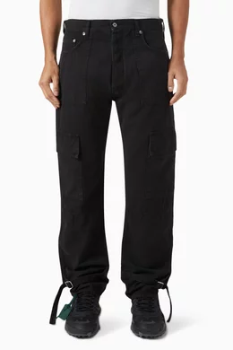 Off white black cargo pants deals