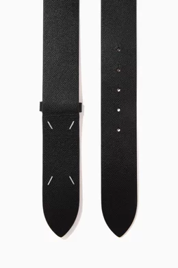 Buy Maison Margiela Black Four-stitch Belt in Matte Leather