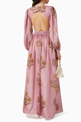 hannah artwear rio silk dress NWT Hannah Artwear Rio Cutout Silk Maxi Dress. Size 3 (US 10-12)