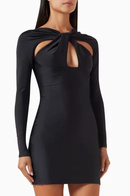 Buy Coperni Black Twisted Cut-out Mini Dress in Stretch Jersey For Women  Online | Ounass Oman