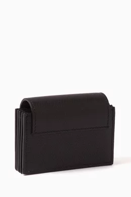 Buy Valentino Garavani Black Valentino Garavani VLOGO Flap over Card Holder in Vitello Grained Leather For Women Online Ounass Oman
