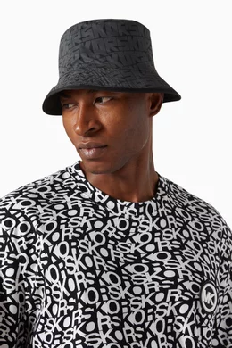 Buy Michael Kors Black Cube Logo Bucket Hat in Nylon For Men  display picture 3
