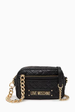 Buy Love Moschino Black Quilted Crossbody Bag with Pouch in Faux Leather For Women Online Ounass Oman