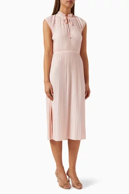 Buy BOSS Pink Emals Midi Dress in Pliss-jersey For Women Online | Ounass  Oman