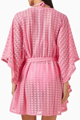 Buy Melissa Odabash Pink Petra Embroidered Mini Kaftan For Women Online |  Ounass Oman