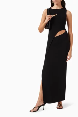 sir the label black cut out dress Aries Cut Out Gown | Black
