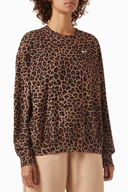 Nike leopard sweatshirt clearance