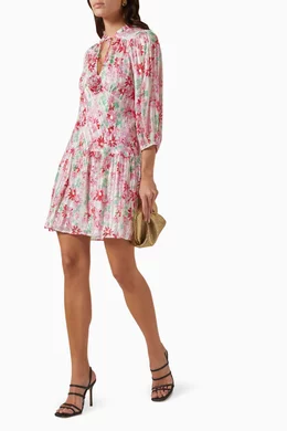 strapless open back dress RENT Rixo Lara Dress Hot Pink (RRP £295) main image 1