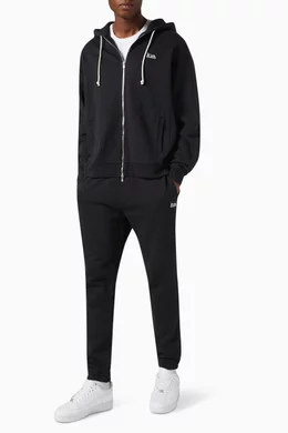 Buy Kith Black Williams V Zip-up Hoodie in Cotton Fleece For Men