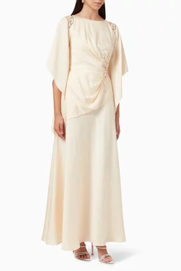 green emerald velvet dress BIANCO ELEGANZA | Couture White Lace Maxi main image 0