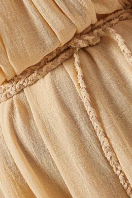Buy Caravana Neutral Kikab Off-shoulder Maxi Dress in Cotton