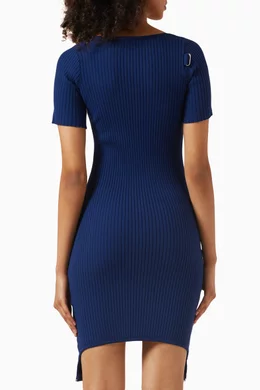 Buy Courreges Blue Racer Mini Dress in Ribbed-knit For Women Online |  Ounass Oman