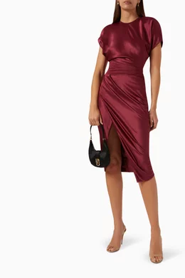Buy Zhivago Red Bond Midi Dress in Stretch-satin For Women Online | Ounass  Oman