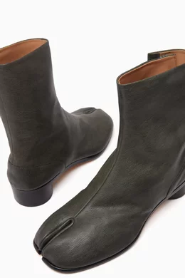 Buy Maison Margiela Grey Tabi 40 Ankle Boots in Leather Online for Men Ounass Oman