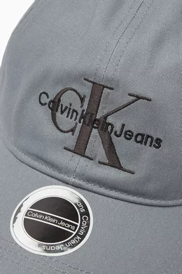 Buy Calvin Klein Jeans Grey Embroidered Monogram Logo Cap in