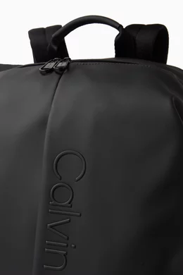 Buy Calvin Klein Black Rubberized Logo Backpack in Recycled Fabric For Men Online Ounass Oman