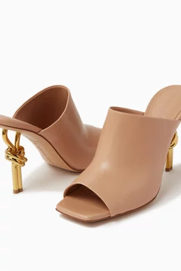 Buy Bottega Veneta Color Knot 90 Square toe Mules in Leather Online for Women Ounass Oman