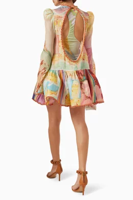tama layered mini dress Buy Zimmermann Multicolour in Silk & Linen For Women Online Homecoming Sweetheart Special Occasion Dresses