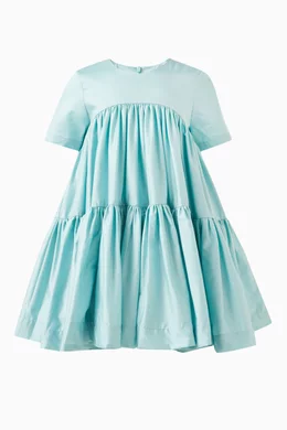 Buy Caroline Bosmans Blue Tiered Dress in Polyester Online for Girls Ounass Oman