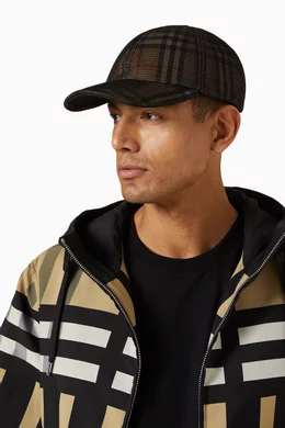 BURBERRY  BASEBALL CAP メッシュ Buy Burberry Neutral Mesh Overlay Check Baseball Cap For Men