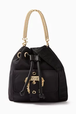 Buy Versace Jeans Couture Black Mini Couture 01 Bucket Bag in Nylon For Women Online Ounass Oman