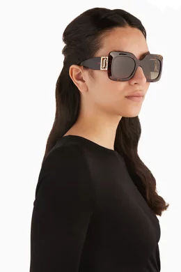 Buy Jimmy Choo Brown Gaya Oversized Sunglasses in Acetate  display picture 3