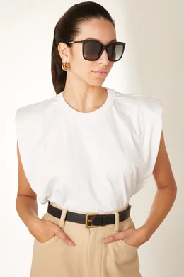 New Jimmy Choo Nerea Sunglasses Jimmy Choo NEREA/G/S 005L HA Square Sunglasses - Havana/Gold  main image 4