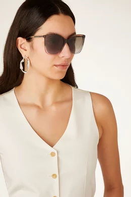 Buy Jimmy Choo Brown Nerea Square Frame Sunglasses in  display picture 3