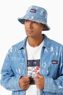 Buy Tommy Jeans Blue x Aries Bucket Hat in Denim For Men Online