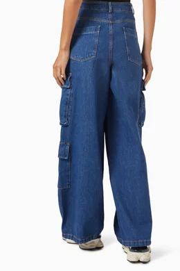 【関税込み】The Frankie Shop ブルー Hailey ジーンズ Buy The Frankie Shop Blue Hailey Oversized Cargo Pants in
