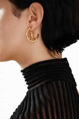 Buy Jimmy Choo Gold JC Monogram Hoop Earrings in Gold finish Brass For Women Online Ounass Oman