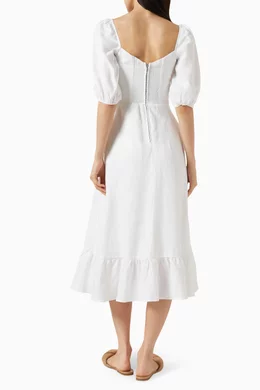 knee length dresses for ladies Reformation Belgium Linen Dress  RAG REVOLUTION