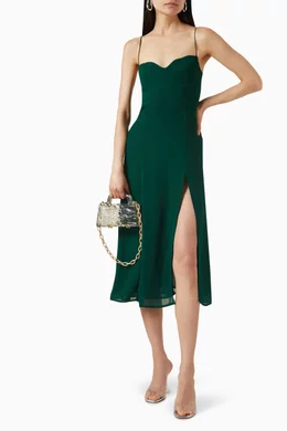 Buy Reformation Green Juliette Midi Dress in Viscose For Women Online