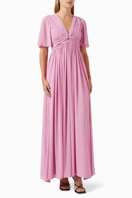 Buy Marella Color Flared Maxi Dress in Georgette For Women Online Ounass Oman