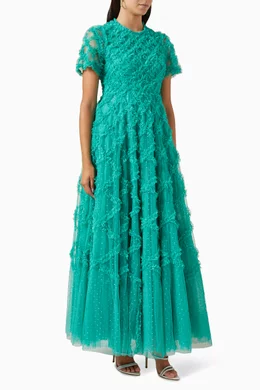 Buy Needle & Thread Green Evelyn Gown For Women Online | Ounass Oman
