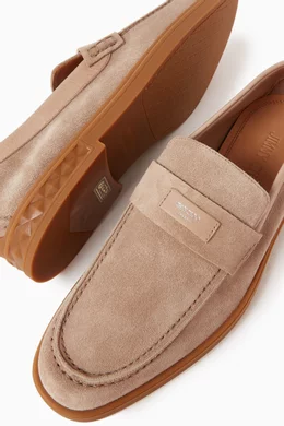 Buy Jimmy Choo Neutral Josh Driver Shoes in Suede For Men  display picture 1