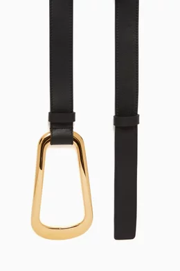 Michael Kors Collection Angelina Leather Belt Angelina Metallic Python Embossed Leather Belt, GOLD  main image 3