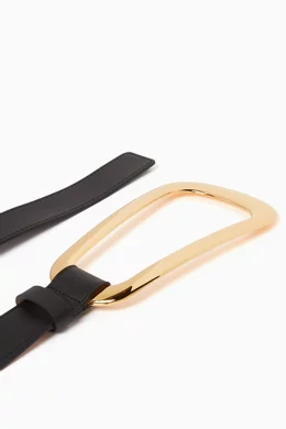 Buy Michael Kors Collection Black Angelina Belt in Leather  display picture 1