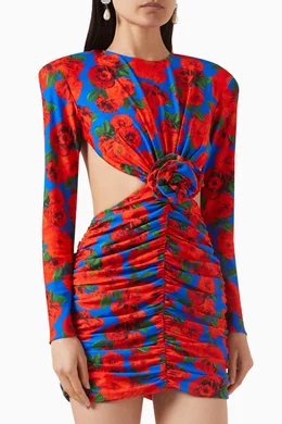 anthea mini dress blue Roseate Floral Mini Dress in Blue – Elliatt main image 0