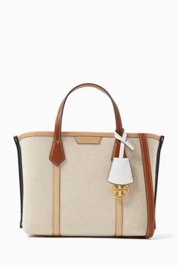 Buy Tory Burch Multicolour Small Perry Triple compartment Tote Bag in Canvas Online for Women Ounass Oman