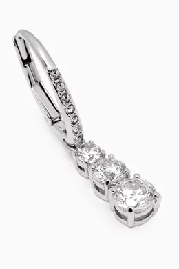 Buy Swarovski Silver Attract Trilogy Round Pierced Earrings in Rhodium plated Metal For Women Online Ounass Oman