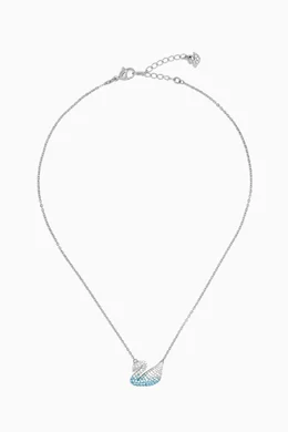 Buy Swarovski Blue Iconic Swan Pendant in Rhodium-plated Metal For
