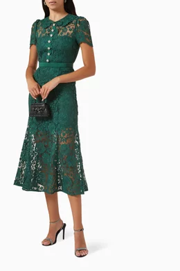 green cord lace midi dress Yours London Women's Plus Size Emerald Green Lace Crochet Midi Dress Size 12