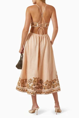 zimmermann devi halter dress Zimmermann Devi Halter Tie Midi Dress