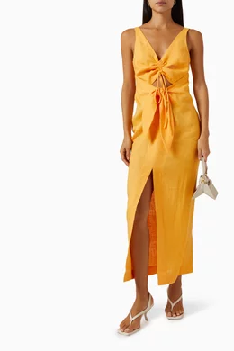chinese dress ladies Damala - Tech Linen Shirt Dress