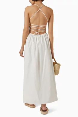 fitted lace wedding dress Kenzi Ruffle Detail Maxi Dress, L / Navy main image 1