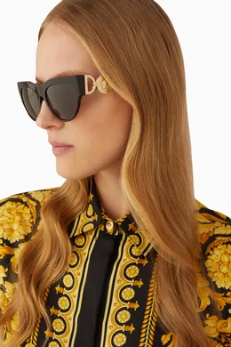 Buy Versace Brown Winged Medusa Cat-eye Sunglasses in  display picture 1